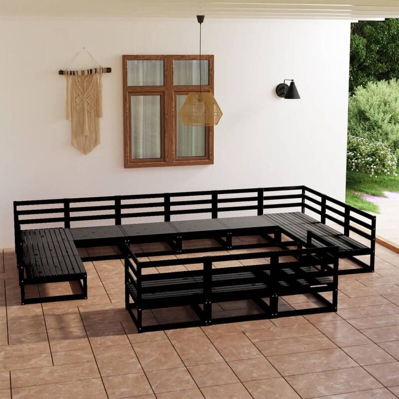 

Juego de muebles de jardín 13 piezas madera maciza pino