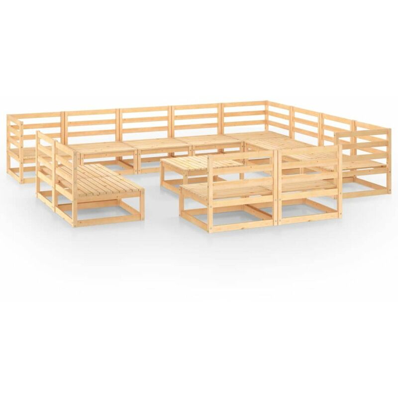 

Juego de muebles de jardin 13 piezas madera pino maciza
