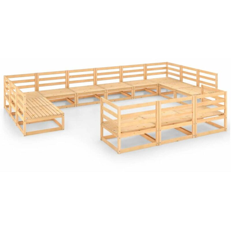 

Juego de muebles de jardin 13 piezas madera pino maciza