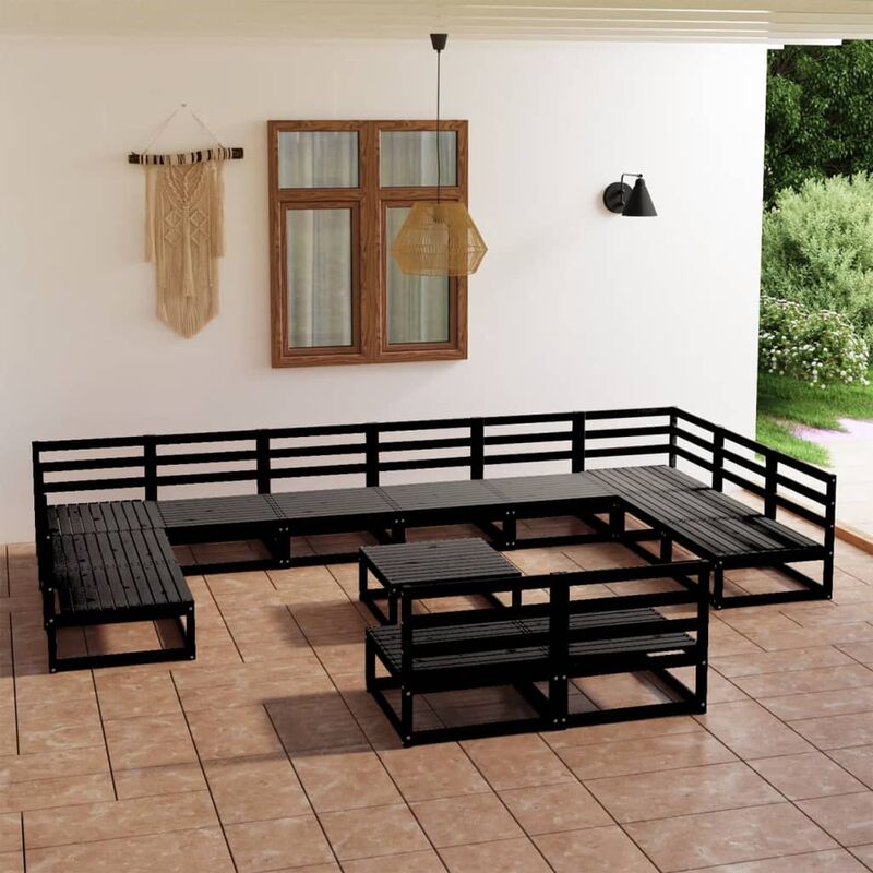 

Juego de muebles de jardín 13 piezas madera pino maciza