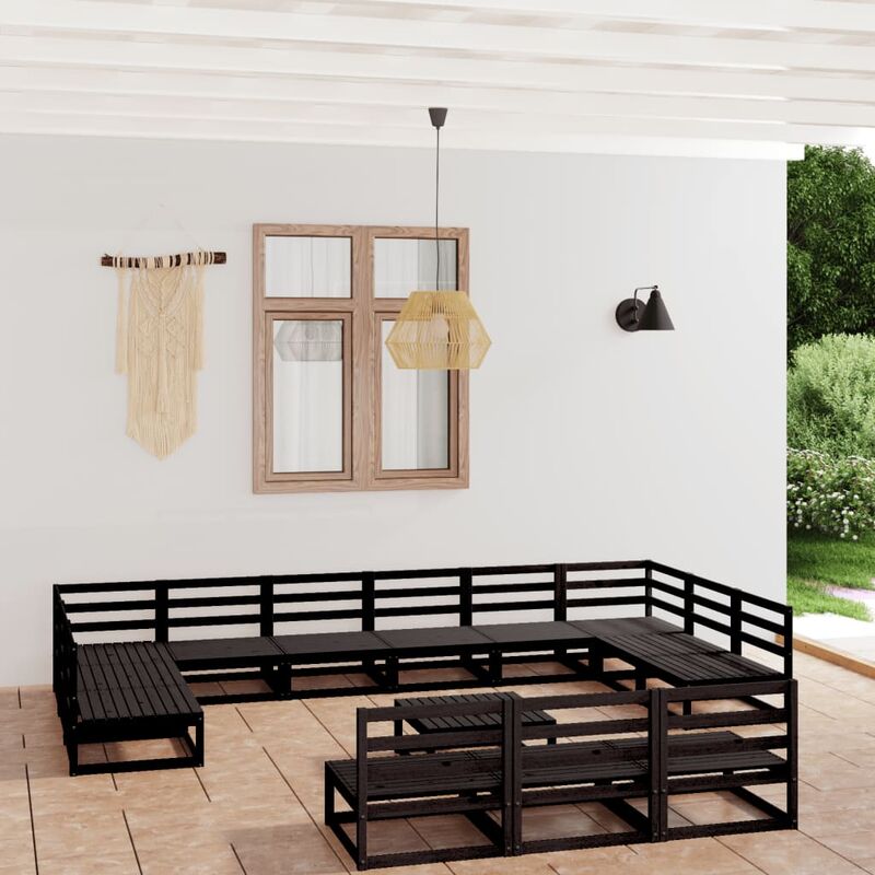 

Juego de muebles de jardín 14 piezas madera pino maciza