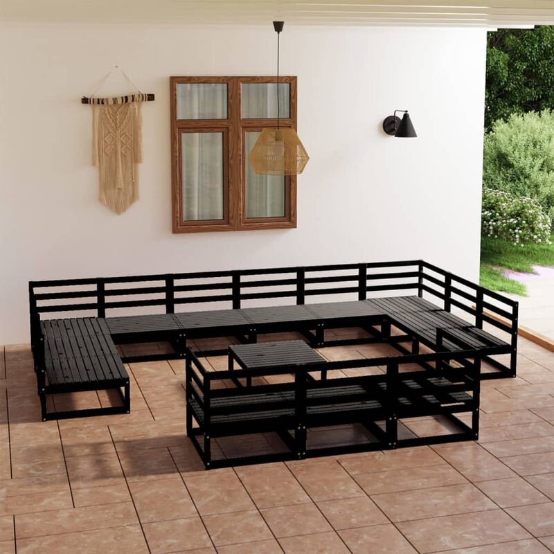 

Juego de muebles de jardín 14 piezas madera pino maciza