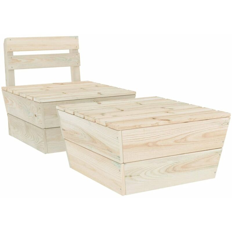 

Juego de muebles de jardin 2 piezas madera de abeto impregnada