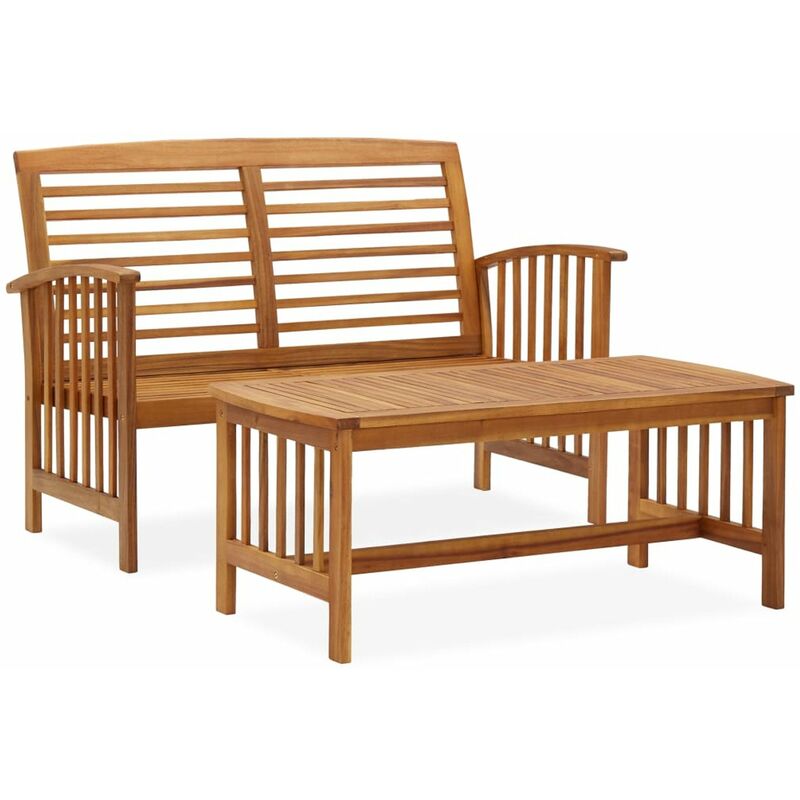 

Juego de muebles de jardin 2 piezas madera maciza de acacia