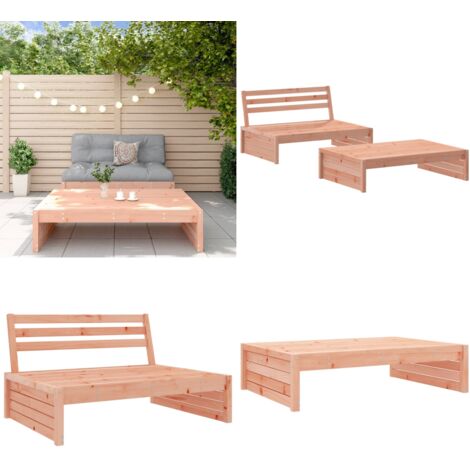 Juego de muebles de jardín 2 pzas madera maciza abeto Douglas - Muebles de jardín - Sofás de exterior