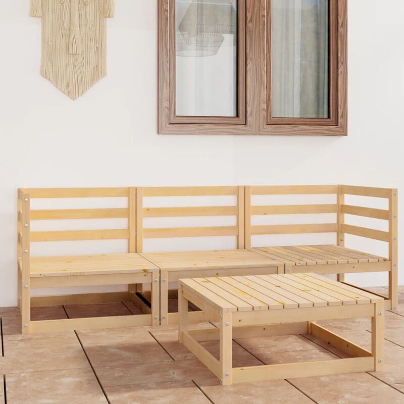 

Juego de muebles de jardín 4 piezas madera maciza pino