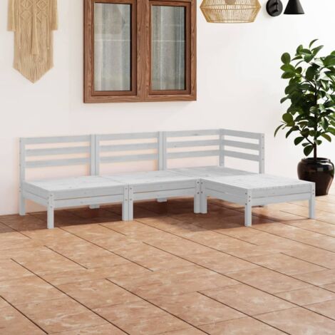 Juego de muebles de jardín 4 piezas madera maciza pino blanco vidaXL