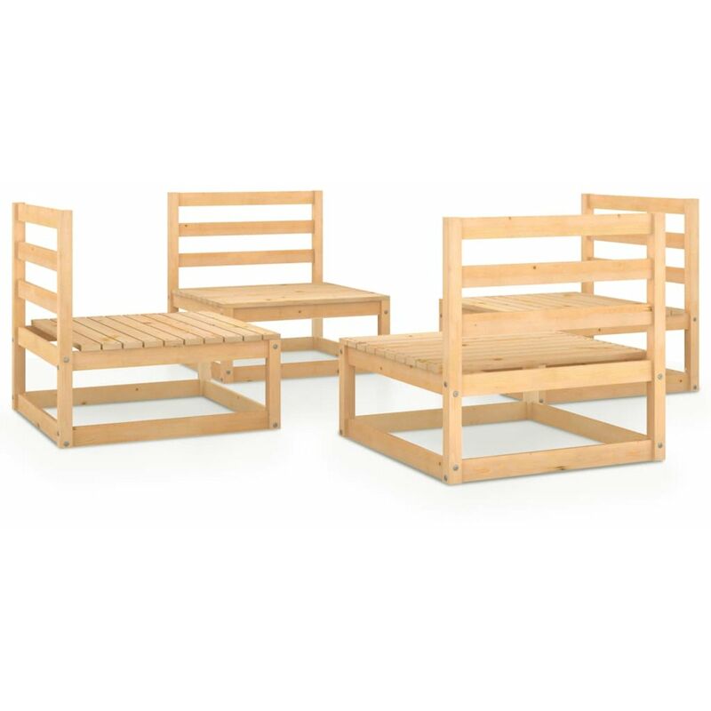 

Juego de muebles de jardin 4 piezas madera pino maciza