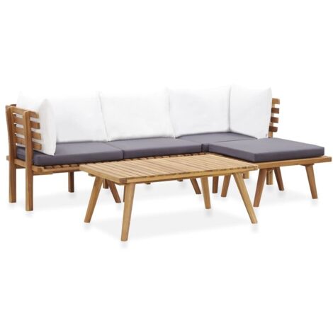 Juego de muebles de jardín 5 piezas madera maciza de acacia