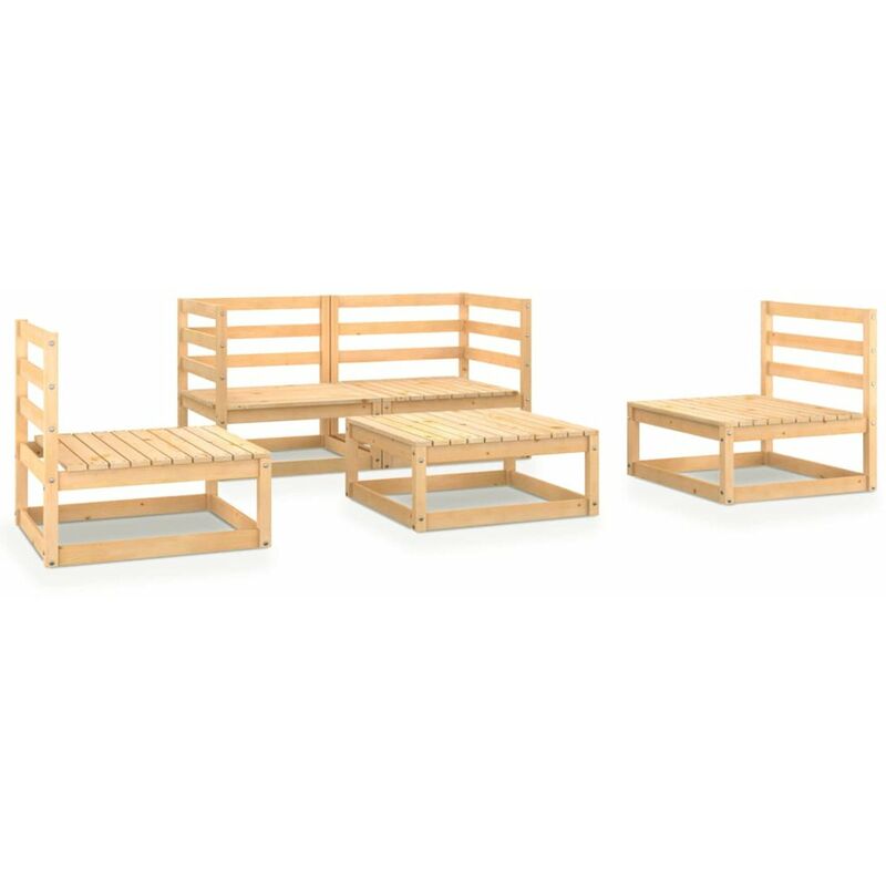 

Juego de muebles de jardin 5 piezas madera pino maciza