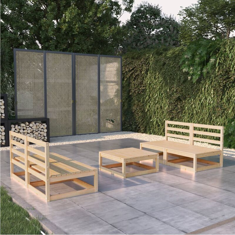 

Juego de muebles de jardín 5 piezas madera pino maciza