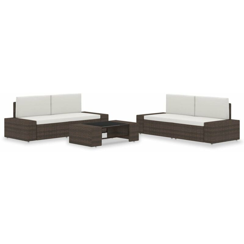 

Juego de muebles de jardin 5 piezas ratan sintetico marron