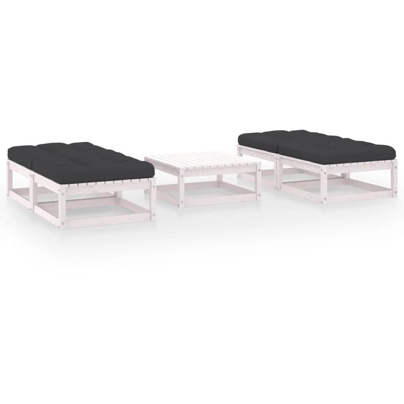 

Juego de muebles de jardín 5 pzas y cojines madera pino maciza