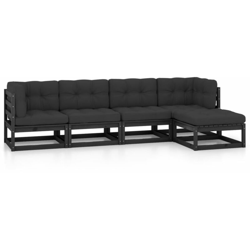 

Juego de muebles de jardín 5 pzas y cojines madera pino maciza