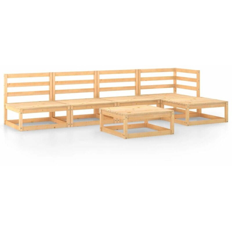 

Juego de muebles de jardin 6 piezas madera maciza de pino