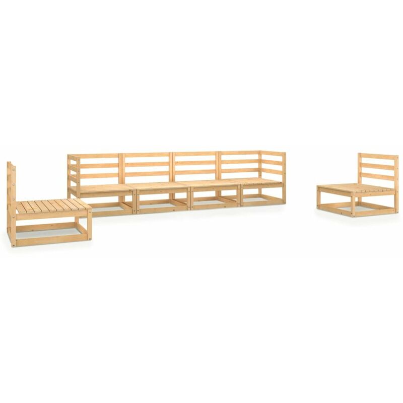 

Juego de muebles de jardin 6 piezas madera pino maciza