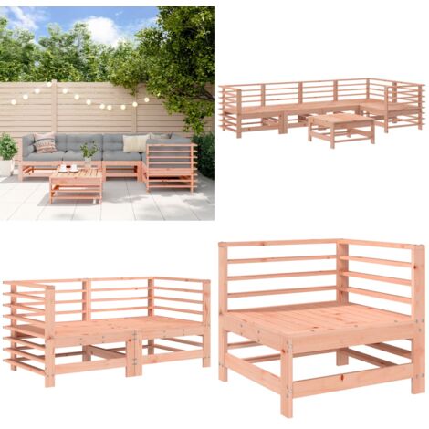 Juego de muebles de jardín 6 pzas madera maciza abeto Douglas - Muebles de exterior - Sofás de madera