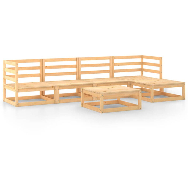 

Juego de muebles de jardin 6 pzas y cojines madera pino maciza