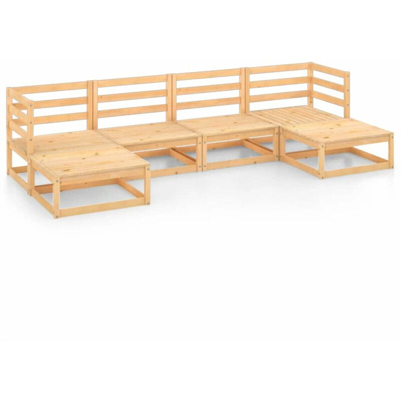 

Juego de muebles de jardin 6 pzas y cojines madera pino maciza