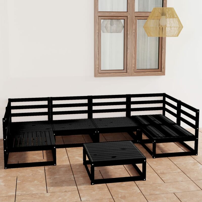 

Juego de muebles de jardín 7 piezas madera maciza de pino