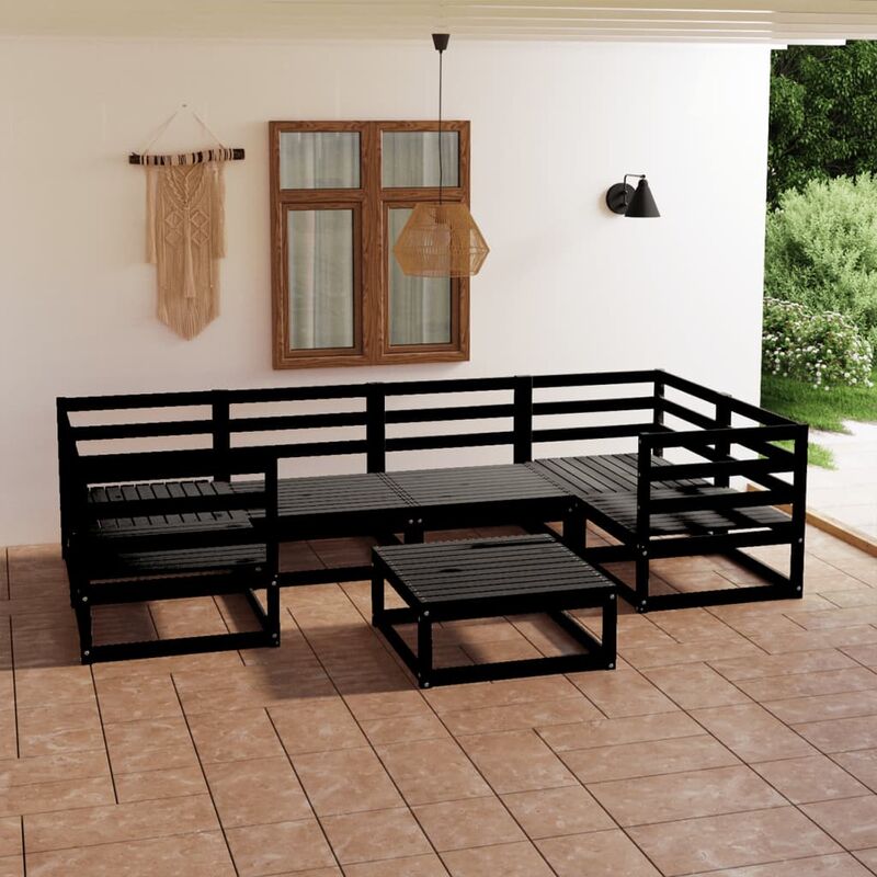 

Juego de muebles de jardín 7 piezas madera maciza de pino