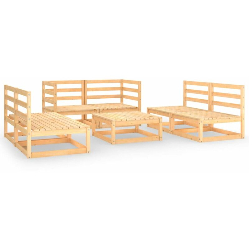 

Juego de muebles de jardin 7 piezas madera pino maciza