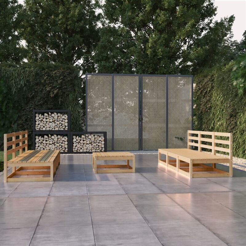 

Juego de muebles de jardín 7 piezas madera pino maciza