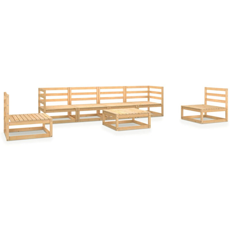 

Juego de muebles de jardin 7 piezas madera pino maciza