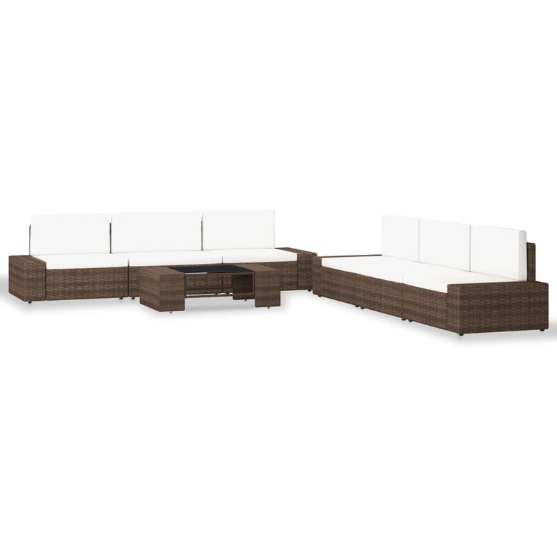 

Juego de muebles de jardín 7 piezas ratán sintético marrón