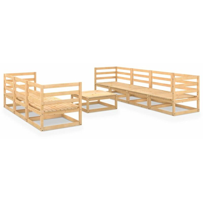 

Juego de muebles de jardin 8 piezas madera maciza de pino