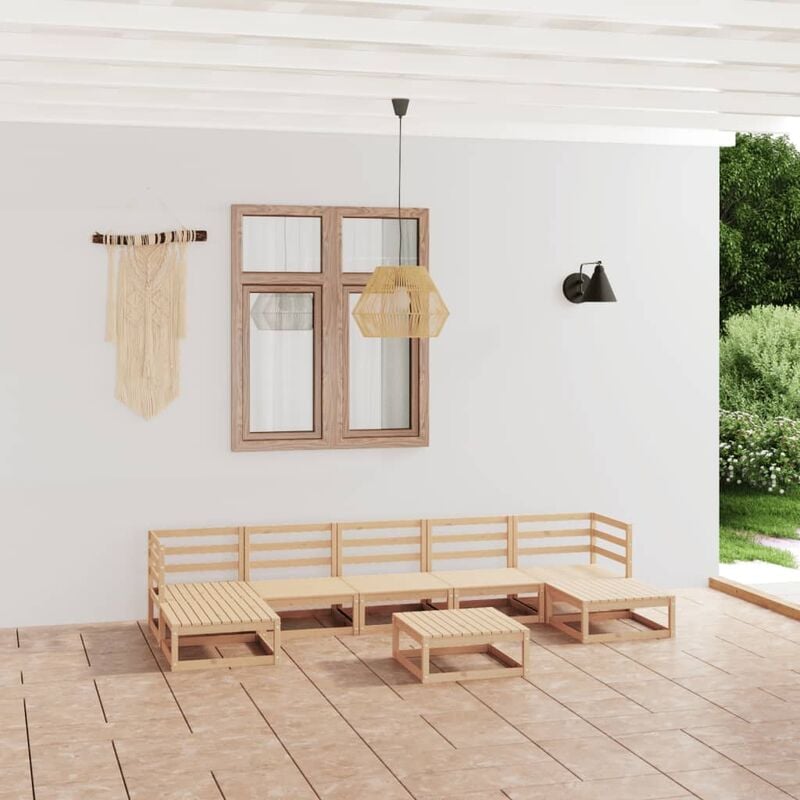 

Juego de muebles de jardín 8 piezas madera maciza pino