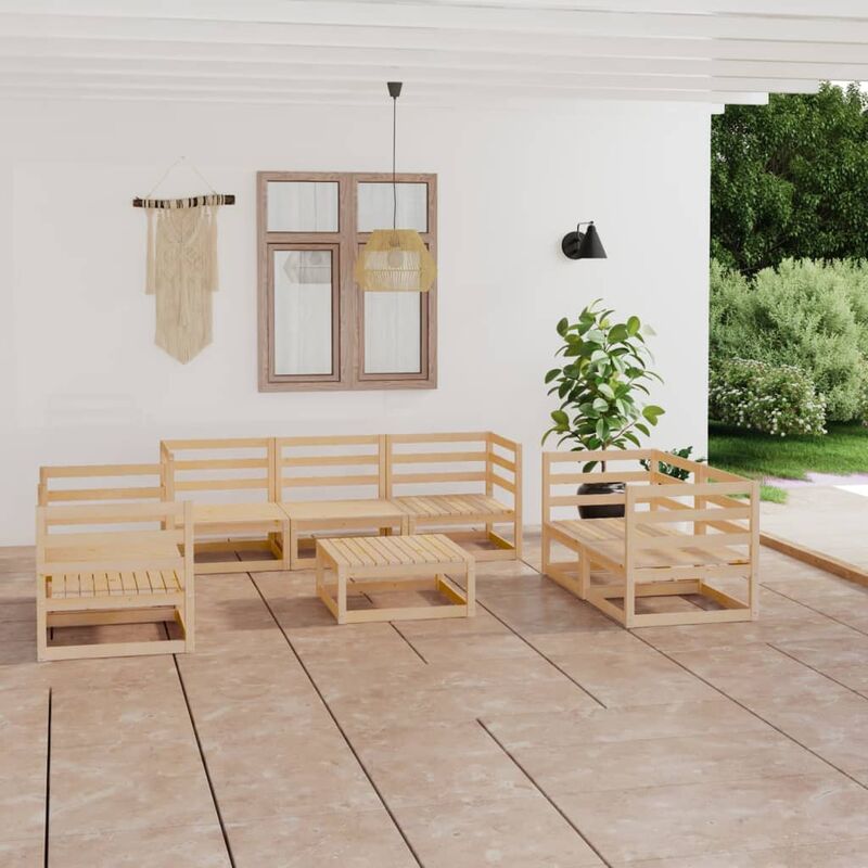 

Juego de muebles de jardín 8 piezas madera maciza pino
