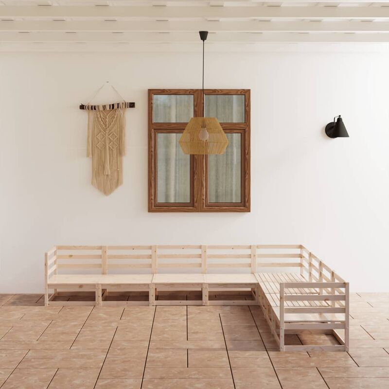 

Juego de muebles de jardín 8 piezas madera pino maciza