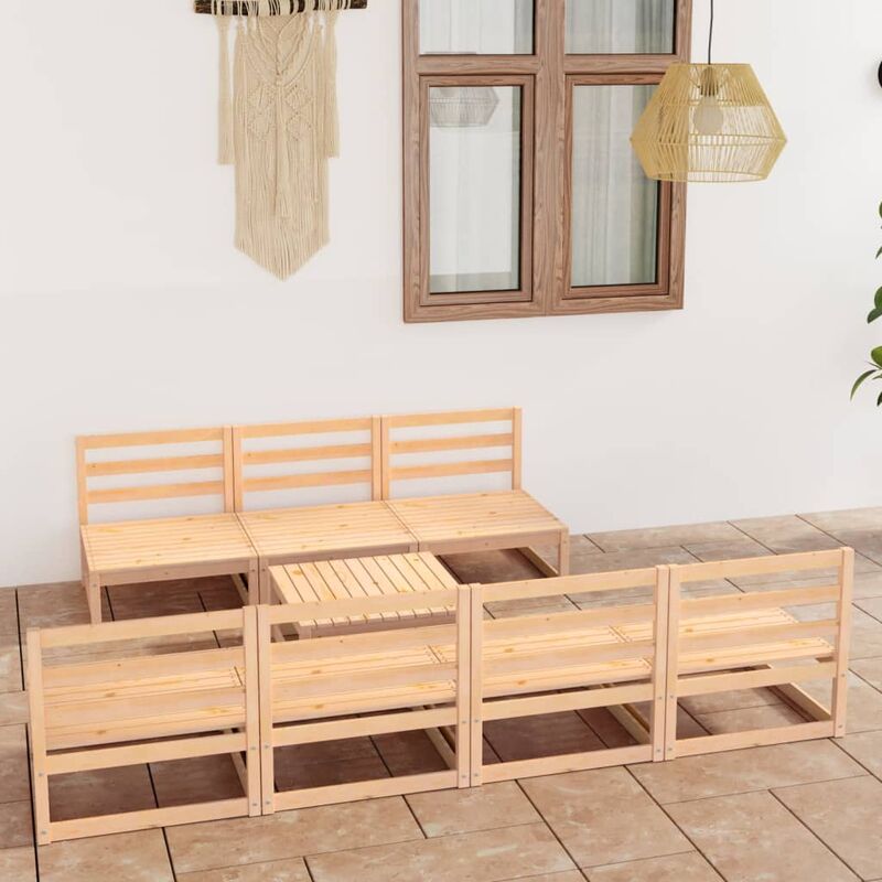 

Juego de muebles de jardín 8 piezas madera pino maciza