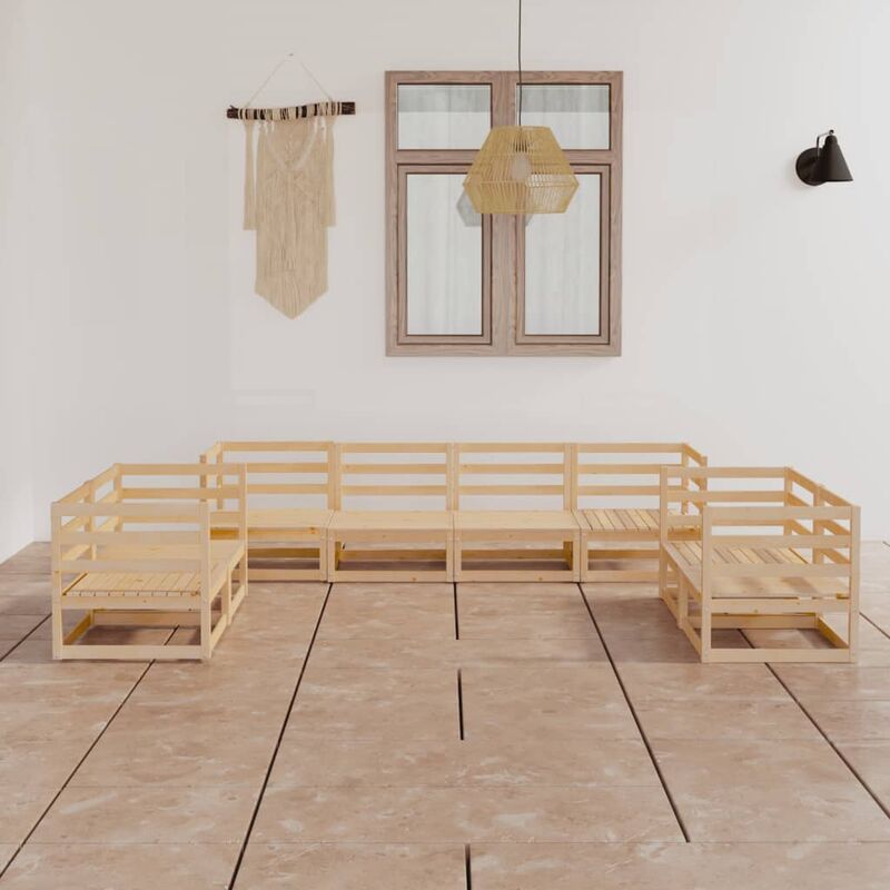 

Juego de muebles de jardín 8 piezas madera pino maciza