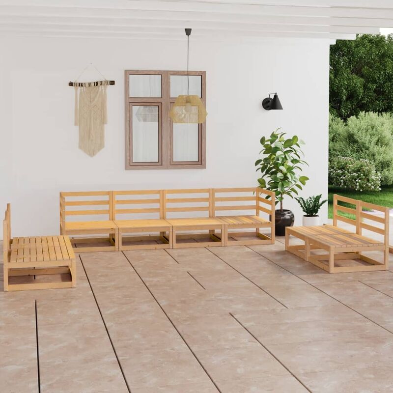 

Juego de muebles de jardín 8 piezas madera pino maciza