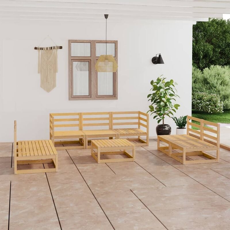 

Juego de muebles de jardín 8 piezas madera pino maciza