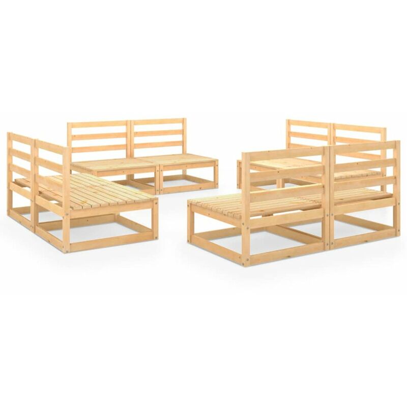 

Juego de muebles de jardin 8 pzas y cojines madera pino maciza