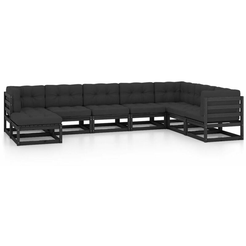 

Juego de muebles de jardin 8 pzas y cojines madera pino maciza
