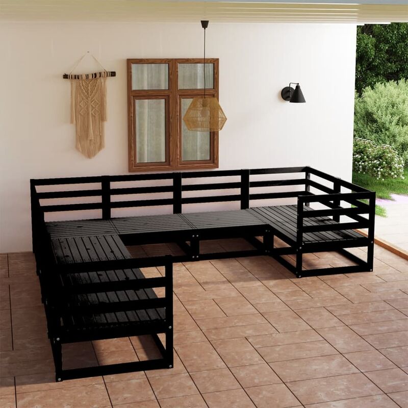 

Juego de muebles de jardín 8 pzas y cojines madera pino maciza