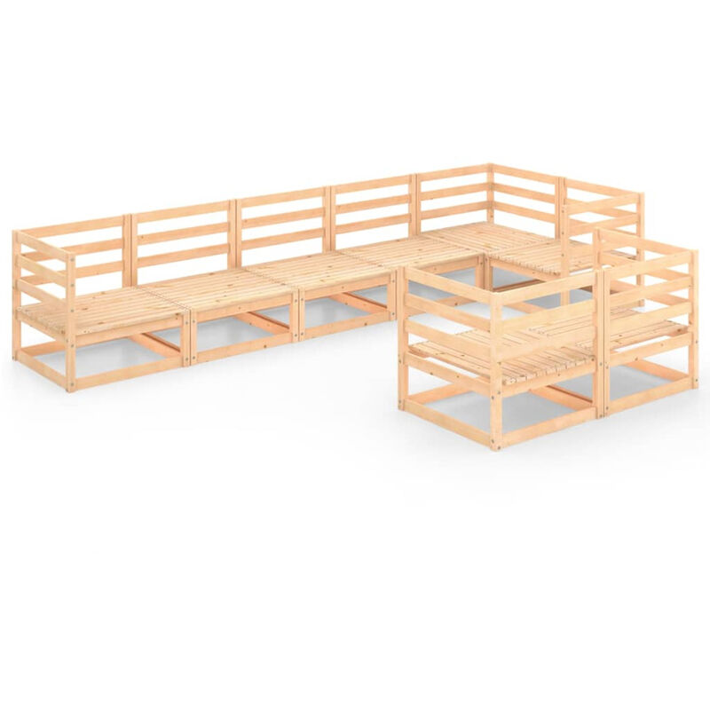 

Juego de muebles de jardin 8 pzas y cojines madera pino maciza