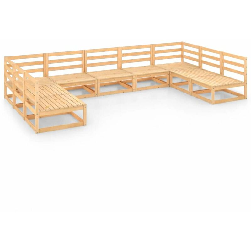 

Juego de muebles de jardin 9 piezas madera maciza pino