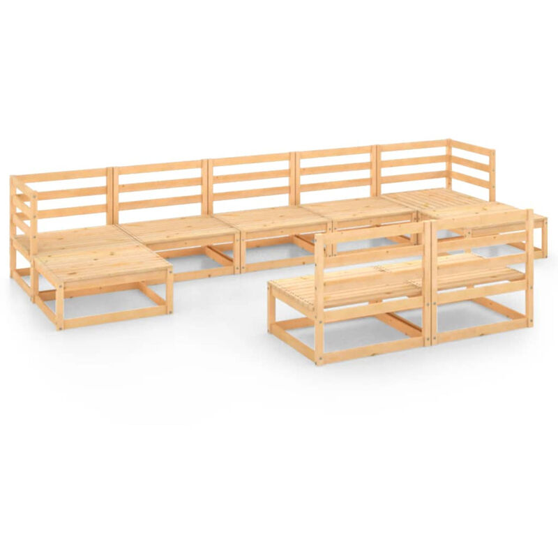 

Juego de muebles de jardin 9 piezas madera maciza pino