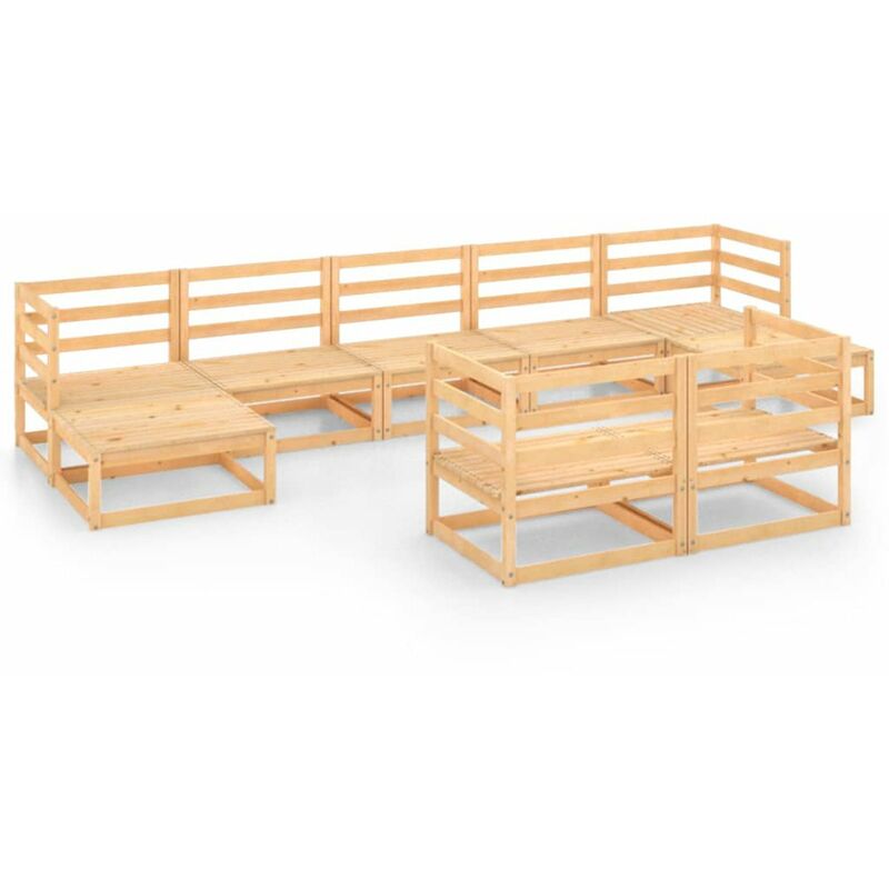 

Juego de muebles de jardin 9 piezas madera pino maciza