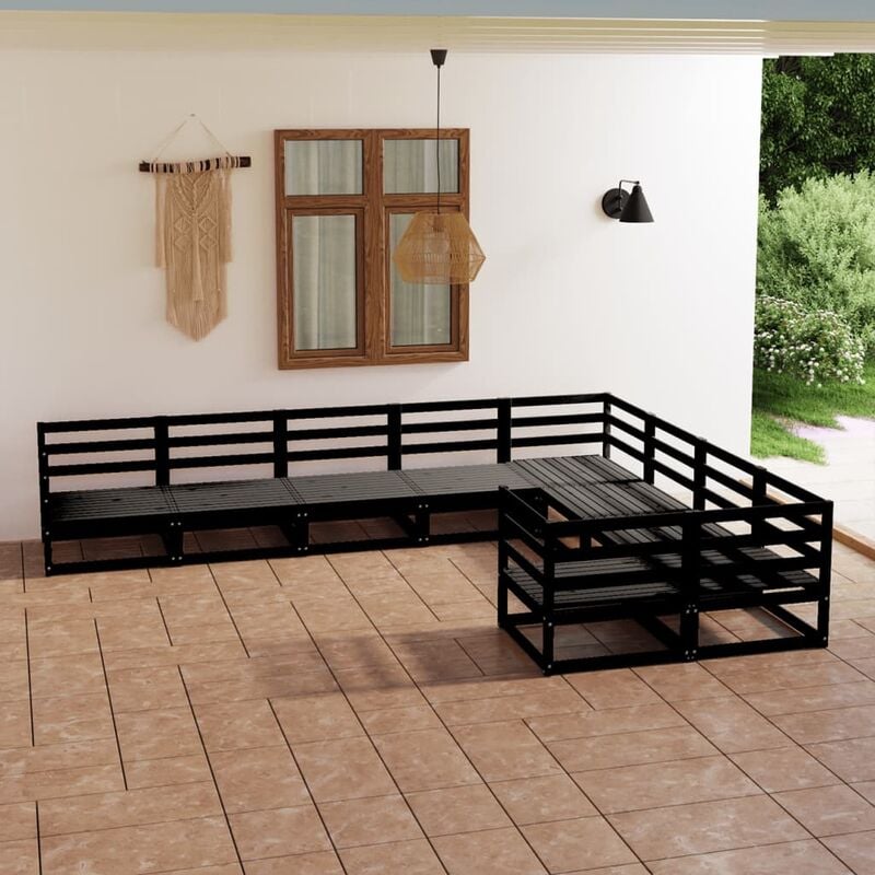 

Juego de muebles de jardín 9 piezas madera pino maciza