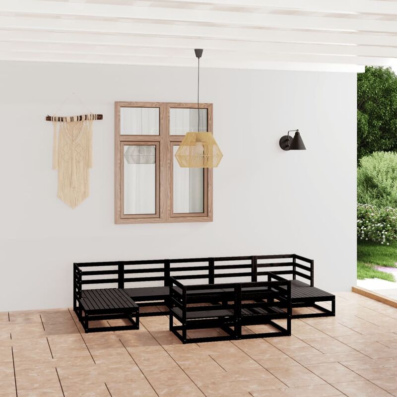

Juego de muebles de jardín 9 piezas madera pino maciza