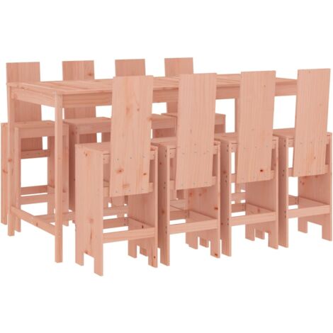 Juego de muebles de jardín 9 pzas madera maciza abeto Douglas vidaXL