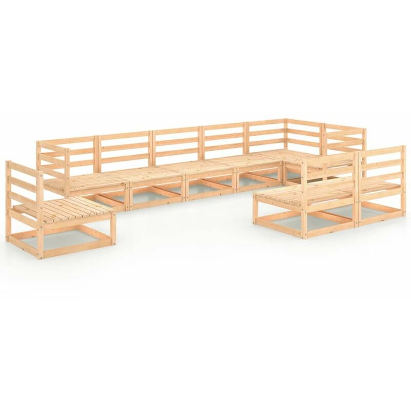 

Juego de muebles de jardin 9 pzas y cojines madera pino maciza