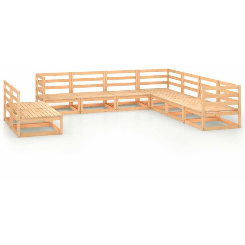 

Juego de muebles de jardin 9 pzas y cojines madera pino maciza