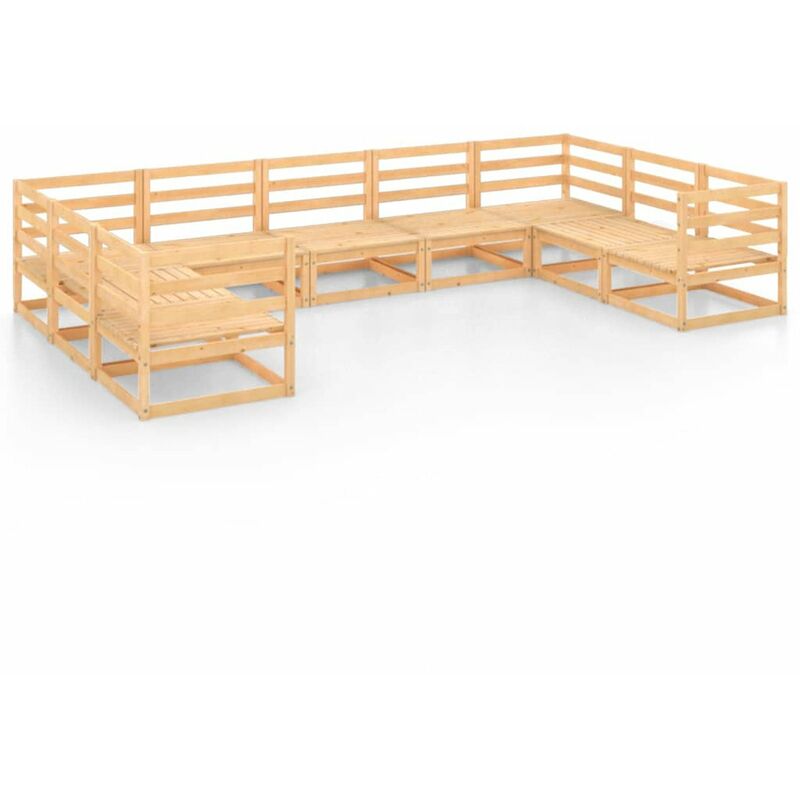 

Juego de muebles de jardin 9 pzas y cojines madera pino maciza